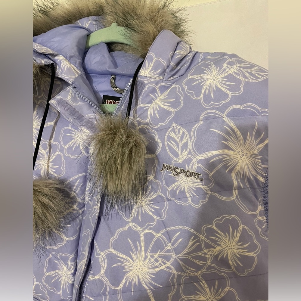 NWOT Vintage Jansport Hawaiian Floral Winter Vest - Picture 3 of 6